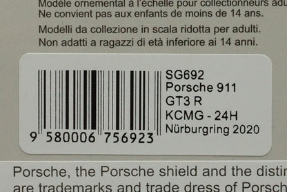 1:43 SPARK SG692 Porsche 911 GT3R KCMG Nurburgring 24h 2020 #8