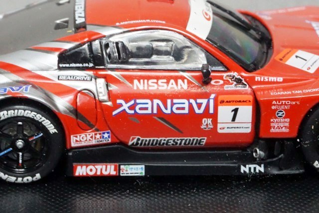 1:43 EBBRO 43722 XANAVI NISMO Z Super GT 2005 Malaysia #1 Silver / Red