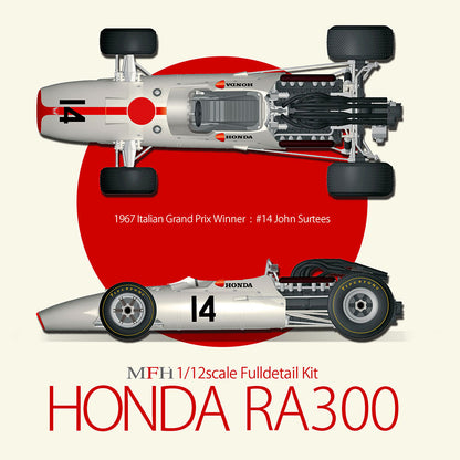 [ Back-order ] Model Factory HIRO K815 1:12 HONDA RA300 1967 Rd.9 Italian GP winner #14 John Surtees / Rd.10 U.S. GP #3 John Surtees Fulldetail Kit