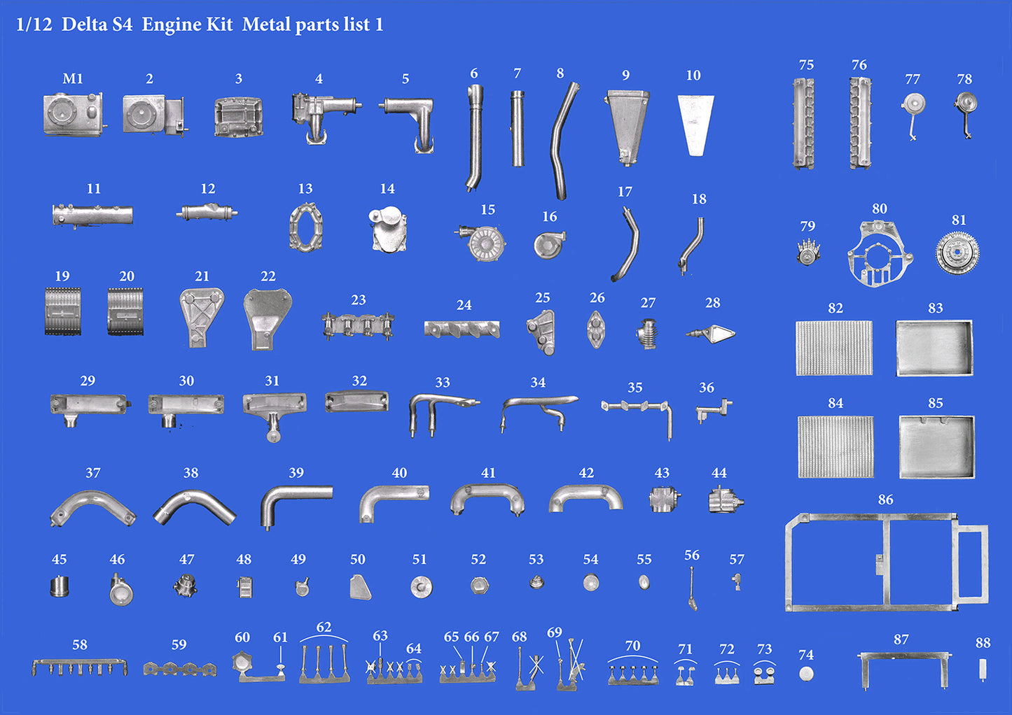 [ Back-order ] Model Factory HIRO KE015 1:12 Engine Kit Delta S4 Engine