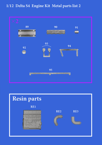 [ Back-order ] Model Factory HIRO KE015 1:12 Engine Kit Delta S4 Engine