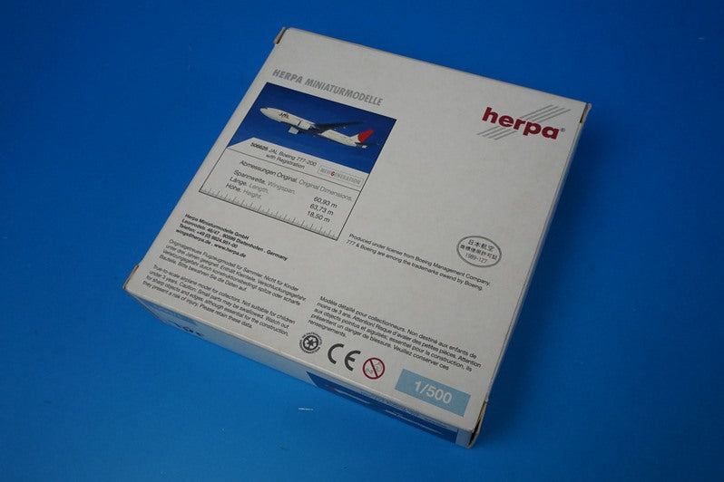 1:500 B777-200 JAL arc painting JA8984 506625 Herpa