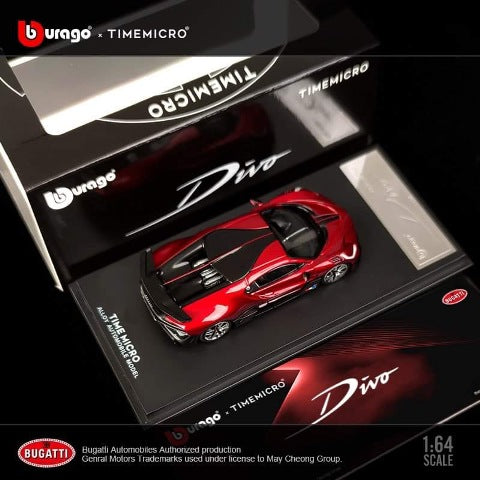 18-59159 TM Time Micro x Bburago 1:64 Bugatti Divo Red model car