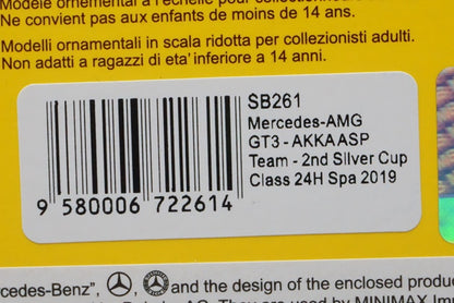 1:43 SPARK SB261 Mercedes AMG GT3 AKKA ASP Team Silver Cup Class SPA 24h 2019