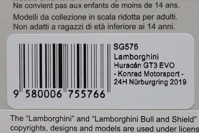 1:43 SPARK SG576 Lamborghini Huracan GT3 EVO Konrad Motorsport 24h Nurburgring 2019 #7