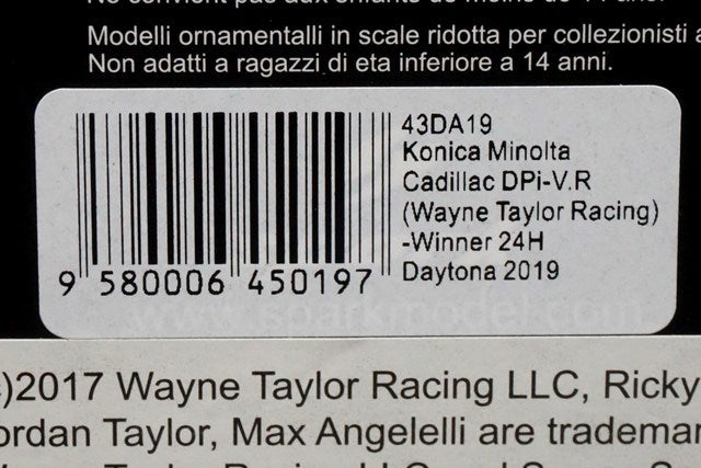 1:43 SPARK 43DA19 Konica Minolta Cadillac DPi-V.R Wayne Taylor Racing Daytona 24h Winner 2019 #10