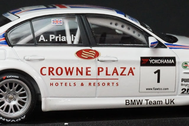 1:43 MINICHAMPS 400072601 BMW 320si BMW Team UK WTCC Porto Champion 2007 #1 A.Priaulx