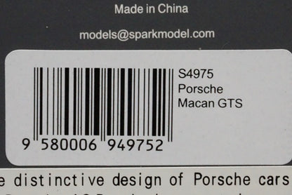 1:43 SPARK S4975 Porsche Macan GTS Black model car