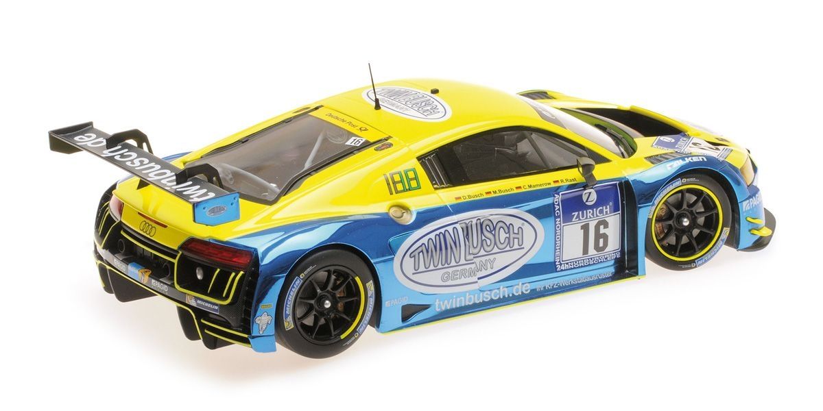 155161116 MINICHAMPS 1:18 Audi R8 LMS TWIN BUSCH MOTORSPORT 24H Nurburgring 2016 RAST/BUSCH/BUSCH/MAMEROW