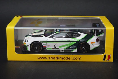 1:43 SPARK SB124 Bentley Continental GT3 M-Sport SPA 24h 2016 #8 model car