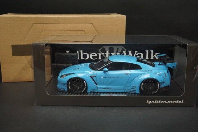 1:18 ignition model IG0429 LB WORKS GT-R R35 Blue model car