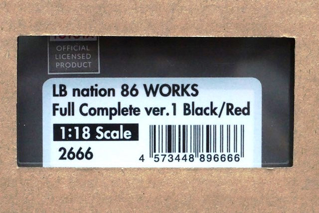 1:18 ignition model IG2666 LB nation Toyota 86 Works Full Complete ver.1 Black/Red