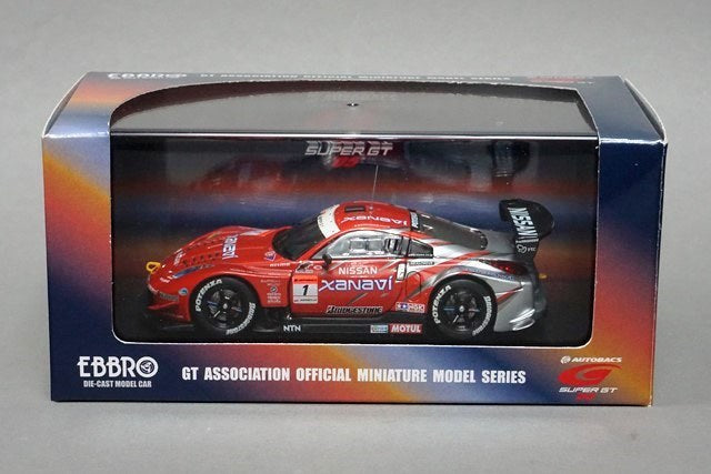 1:43 EBBRO 43722 XANAVI NISMO Z Super GT 2005 Malaysia #1 Silver / Red