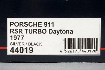 1:43 EBBRO 44019 Porsche 911 RSR Turbo Daytona 1977 #00 Silver / Black