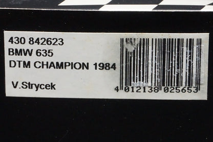 1:43 MINICHAMPS 430842623 BMW 635 DTM Champion 1984 #23 V.Srtycek model car