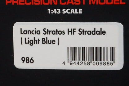 1:43 HPI 986 Lancia Stratos HF Stratare Light Blue Lancia Club Custom