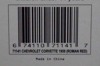 1:18 AUTOart 71141 Chevrolet Corvette 1959 ROMAN Red