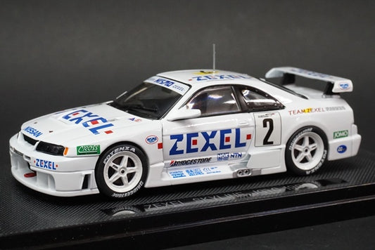 1:43 EBBRO 43978 ZEXEL Skyline R33 JGTC 1996 #2 White model car