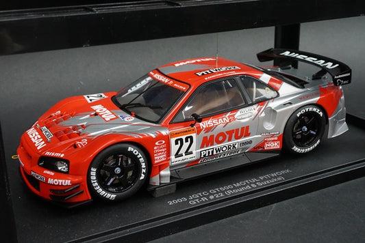 1:18 AUTOart 80376 Nissan GT-R GT500 Suzuka Motul Pitwork 2003 #22 model car