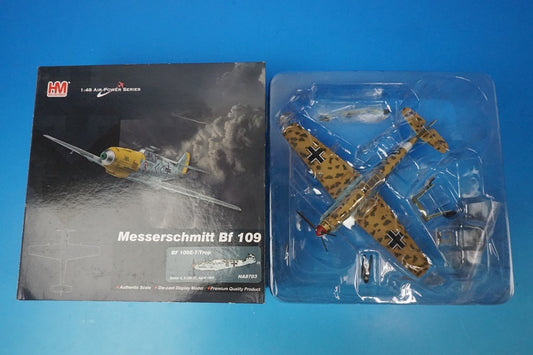 1:72 BF109E-7 Trop (tropical specification) Luftwaffe 27th Fighter Wing Franz Elez Ensign Black8 HA8703 Hobby Master