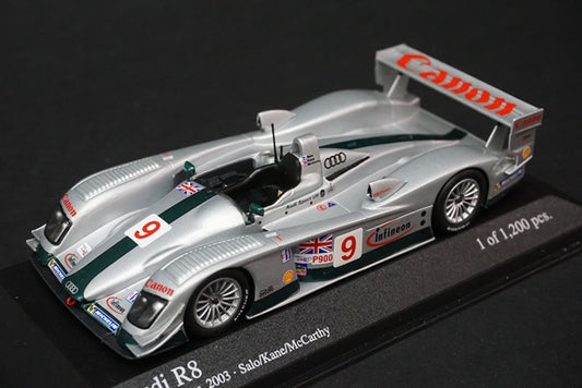 1:43 MINICHAMPS 400031399 Audi R8 Sebring 12h 2003 #9 Salo/Kane/McCartny model car