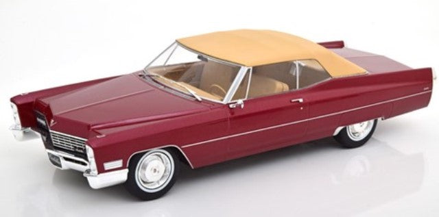 KKDC180316 KK scale 1:18 Cadillac DeVille with Softtop 1967 Dark Red Metallic