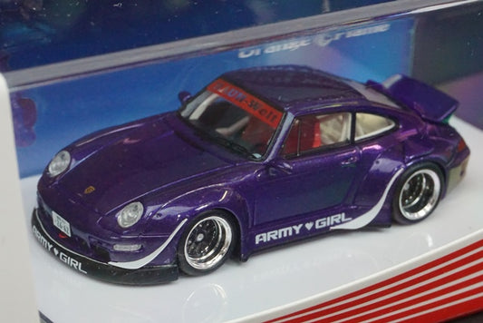 FM64002-RWB993-08D FuelMe Models  1:64 RWB 993 ARMYGIRL ver Orange Flame Pearl purple