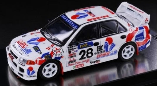 PR64-EVO3-96HB28 INNO MODELS 1:64 Mitsubishi Lancer Evo 3 Hong Kong Beijing Rally # 28