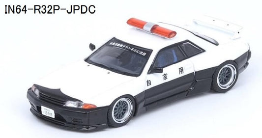 IN64-R32P-JPDC INNO MODELS 1:64 Skyline GT-R R32 P"PANDEM ROCKET BUNNY "Japan Police Livery Drift Car