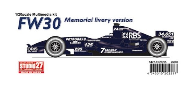 FK20225 1:20 Studio27 FW30 2008 Memorial livery version multimedia kit