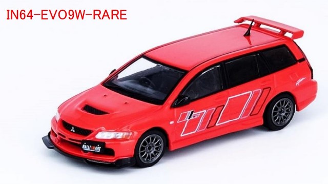 IN64-EVO9W-RARE INNO MODELS 1:64 Mitsubishi Lancer Evo IX Wagon 2005 Ralliart Red