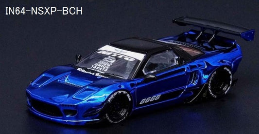 IN64-NSXP-BCH INNO MODELS 1:64 NSX NA1 ROCKET BUNNY V2 AERO Chrome Blue