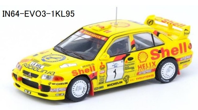 IN64-EVO3-1KL95 INNO MODELS 1:64 Mitsubishi Lancer Evo 3 #1 Neste 1000 1995