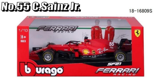 18-16809S Bburago 1:18 Ferrari SF21 2021 #55 C.Sainz Jr model car