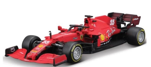 18-36828S Bburago 1:43 Ferrari SF21 2021 #55 C.Sainz Jr model car