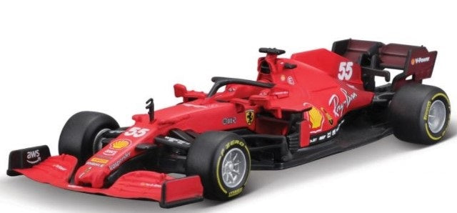 18-36829S Bburago 1:43 Ferrari SF21 2021 #55 C.Sainz Jr Window package Without Driver