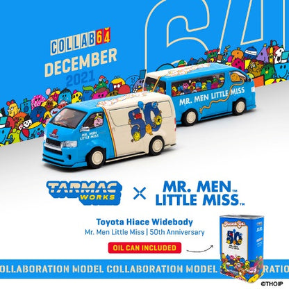 T64-038-MR TARMAC WORKS 1:64 Toyota Widebody Mr.Men Little Miss 50th oil can