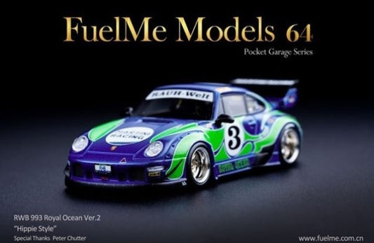 FM64002-RWB993-06B Fuelme Models 1:64 Porsche RWB 993 Royal Ocean ver.2