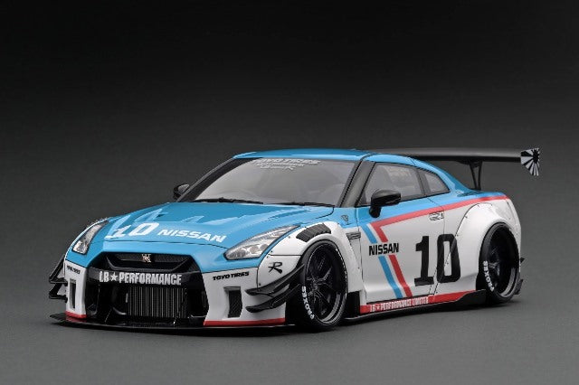 IG2555 ignition model 1:43 Nissan LB-WORKS Nissan GT-R R35 type 2 BRE White/Blue