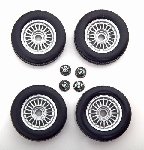 KKDCACC012 KK Scale 1:18 BMW 323i E21 1975 Tire Set with Rims Black/Silver