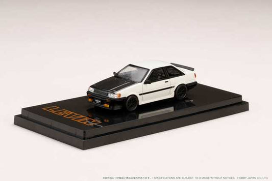 HJ641035CWK Hobby JAPAN 1:64 Toyota Corolla Levin 2door AE86 Carbon Bonnet White / Black