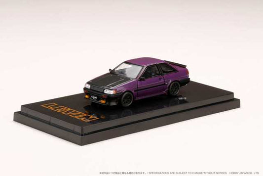 HJ641035CP Hobby JAPAN 1:64 Toyota Corolla Levin 2door AE86 Carbon Bonnet Purple / Black Custom Color