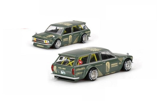 KHMG010 TSM MINI-GT 1:64 Nissan Datsun 510 Aagon Green KAIDO HOUSE RHD