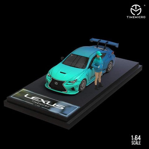 TM Time Micro 1:64 Lexus RCF Chameleon blue with figure