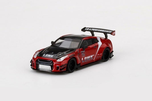 TSM MINI-GT LBWK Limited 1:64 LB-WORKS Nissan GT-R R35 Type2 Racing Spec Candy Red/LBWK Stripes