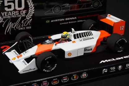 1:43 MINICHAMPS Mc-ES-1622-07 McLaren 1988 Mercedes MP4/4 #12 A.Senna model car