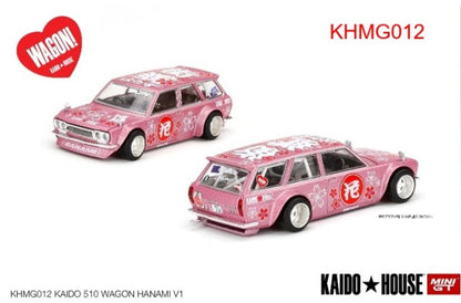 KHMG012 TSM MINI-GT 1:64 Nissan Datsun KAIDO 510 Wagon Hanami V1 RHD