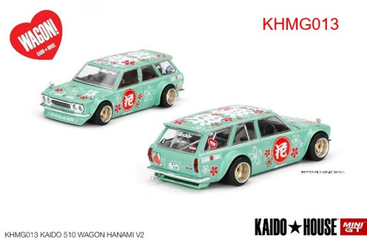 KHMG013 TSM MINI-GT 1:64 Nissan Datsun KAIDO 510 Wagon Hanami V2 RHD