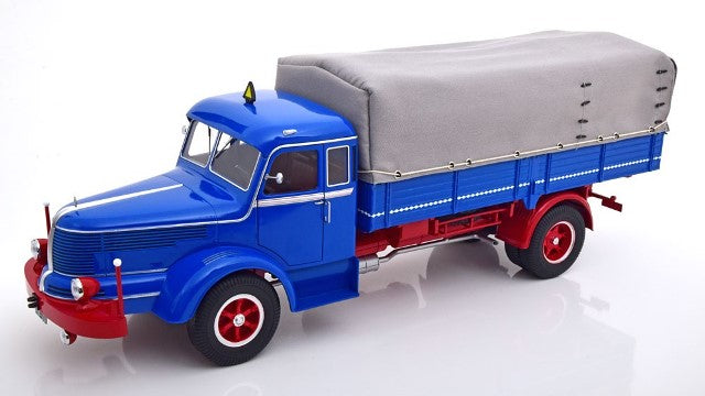 RK180131 ROAD KINGS 1:18 Krupp Titan SWL 80 Canvas Top 1950-1954 Blue/Red