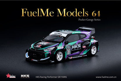 FM64009PG-01B Fuelme Models 1:64 Toyota HKS GR Yaris ADVAN GT Version White